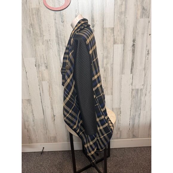 Dilay Moda Plaid Open Front Cardigan Jacket Size Small - Picture 5 of 5